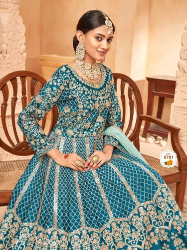 Wedding Wear Art Silk Pakistani Style Anarkali Suit