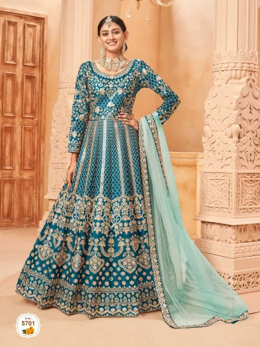 Wedding Wear Art Silk Pakistani Style Anarkali Suit