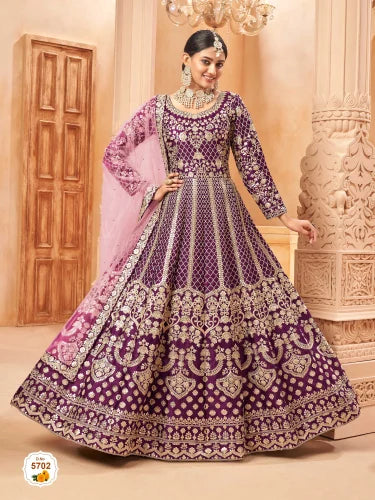Wedding Wear Art Silk Pakistani Style Anarkali Suit