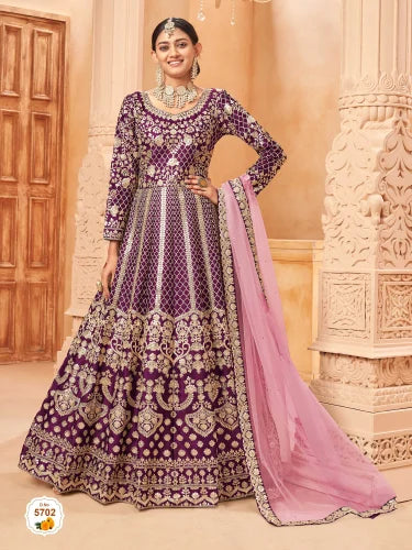 Wedding Wear Art Silk Pakistani Style Anarkali Suit