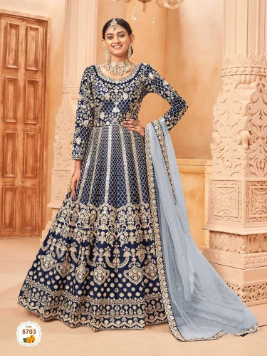Wedding Wear Art Silk Pakistani Style Anarkali Suit