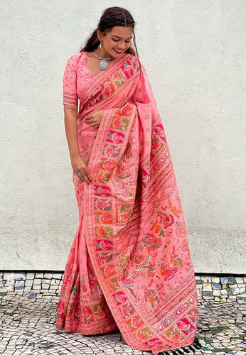 Pashmina Kashmiri Fancy Party Wear Saree