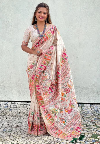 Pashmina Kashmiri Fancy Party Wear Saree